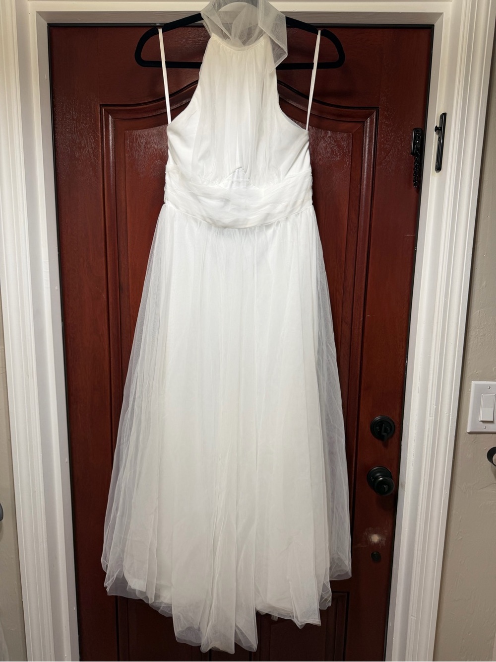 Bridal White Halter Tulle Dress
